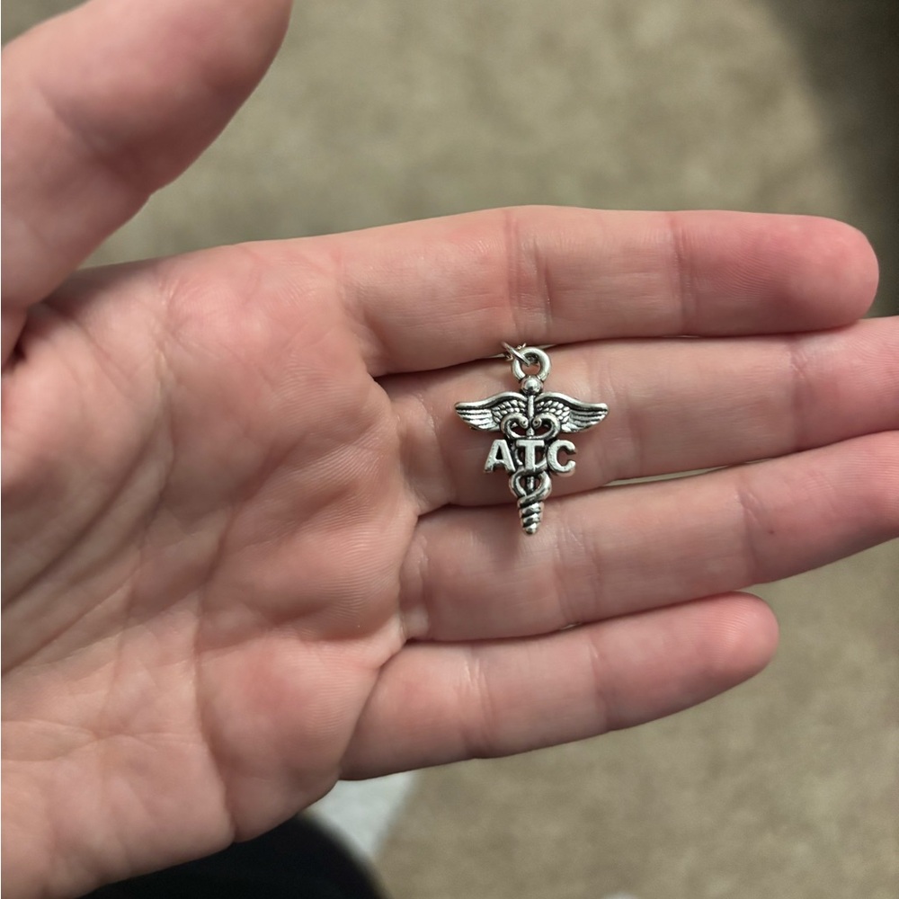 Silver Athletic Trainer Caduceus Pendant